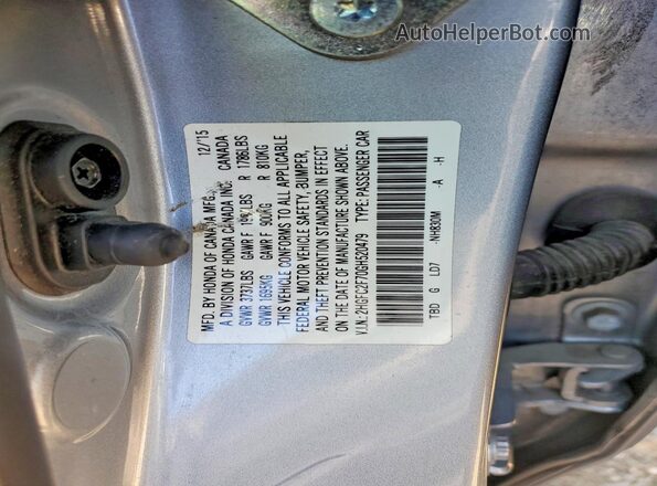 2HGFC2F70GH520479 2016 HONDA CIVIC Silver VIN კოდის სტიკერის ხედი