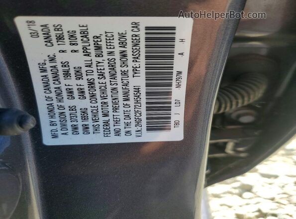 2HGFC2F72JH545441 2018 HONDA CIVIC Gray Widok komory silnika