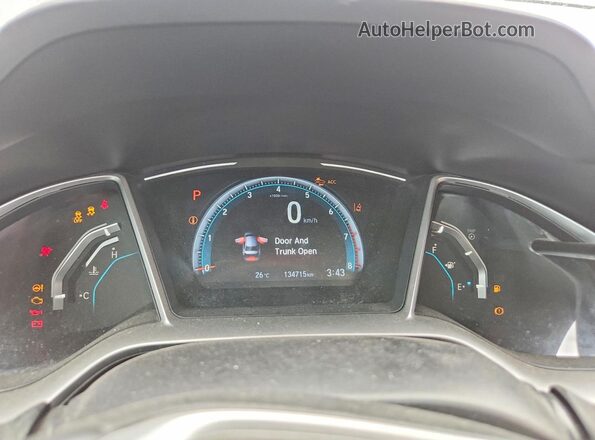 2HGFC2F72KH033485 2019 HONDA CIVIC Gray Вид щитка приладів