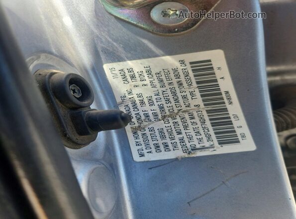 2HGFC2F74GH513048 2016 HONDA CIVIC Silver Շարժիչի բաժամունքի տեսք