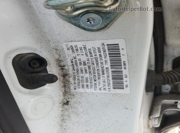 2HGFC2F74HH574109 2017 HONDA CIVIC White Вид підкапотного простору