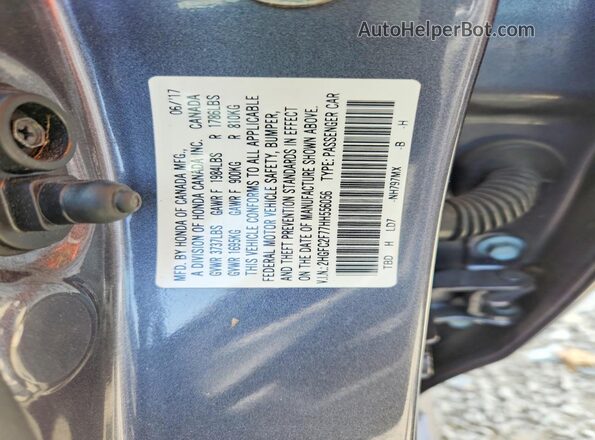 2HGFC2F77HH556056 2017 HONDA CIVIC Gray VIN կոդի պիտակի տեսք