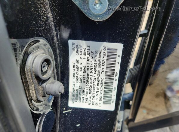 2HGFC2F77JH581965 2018 HONDA CIVIC Black Вид підкапотного простору