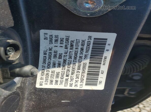 2HGFC2F78JH599505 2018 HONDA CIVIC Gray Vista del compartimento del motor