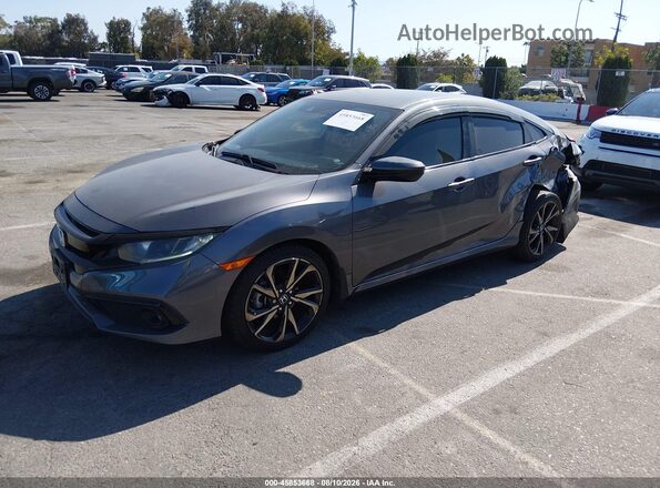 2HGFC2F80KH555525 2019 HONDA CIVIC Gray Vista tres cuartos delantera izquierda