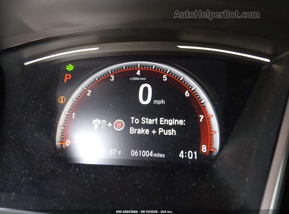 2HGFC2F80KH555525 2019 HONDA CIVIC Gray Vista de los asientos traseros