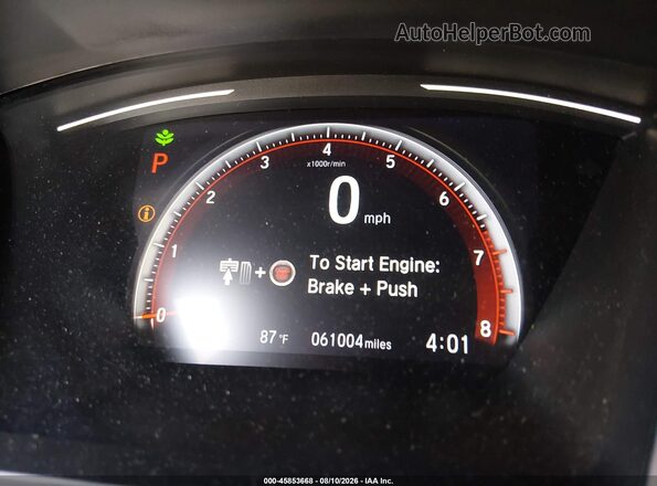 2HGFC2F80KH555525 2019 HONDA CIVIC Gray 