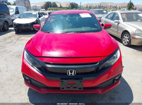 2HGFC2F81KH508665 2019 HONDA CIVIC Red უკანა სალონის ხედი