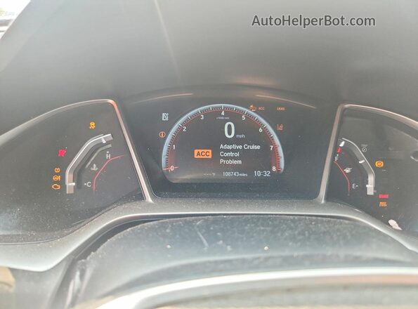 2HGFC2F81KH538216 2019 HONDA CIVIC Blue Vista del cuadro de instrumentos