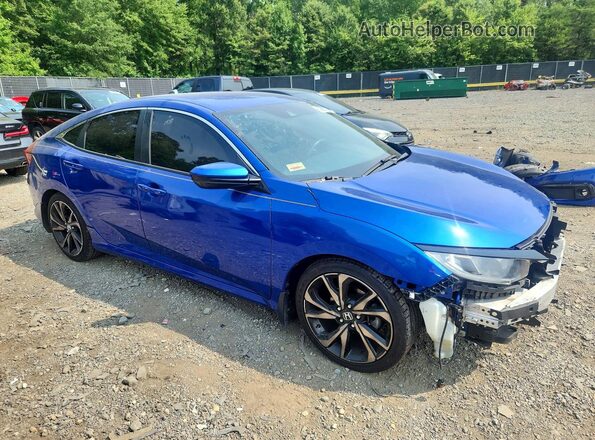2HGFC2F81KH538216 2019 HONDA CIVIC Blue Delantero derecho