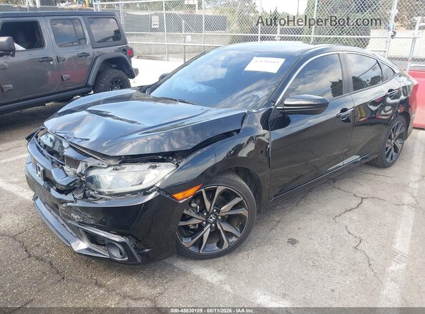 2HGFC2F81KH557459 2019 HONDA CIVIC Black Przód lewy