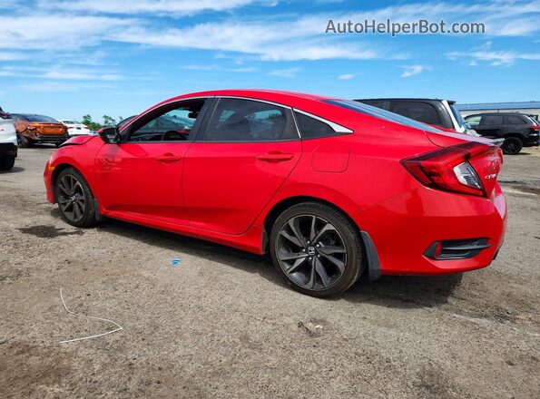 2HGFC2F81KH598500 2019 HONDA CIVIC Red უკანა მარცხენა