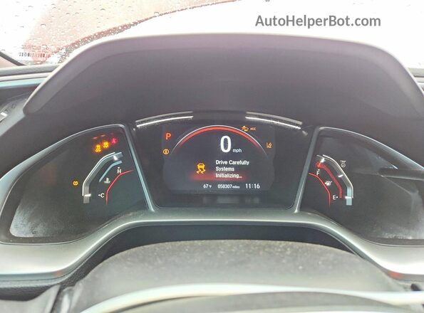 2HGFC2F81KH598500 2019 HONDA CIVIC Red ხელსაწყოთა პანელის ხედი