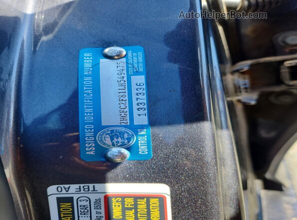 2HGFC2F81LH549475 2020 HONDA CIVIC Gray ძრავის განყოფილების ხედი