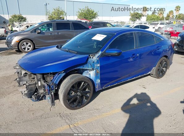 2HGFC2F82KH554991 2019 HONDA CIVIC Blue წინა მარცხენა ხედი სამი მეოთხედიდან