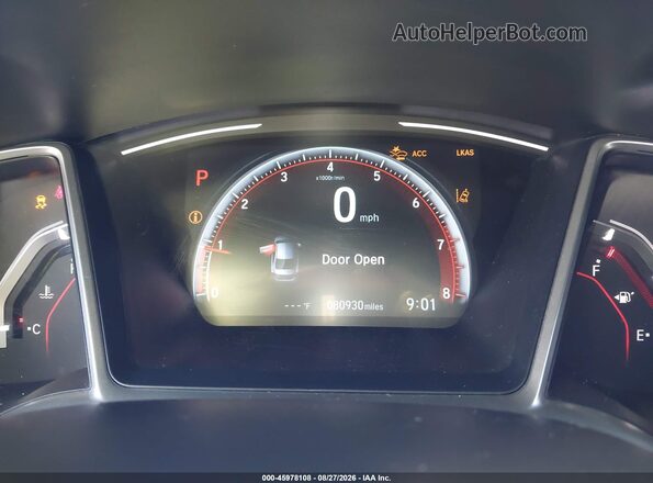 2HGFC2F82KH554991 2019 HONDA CIVIC Blue უკანა სავარძლების ხედი