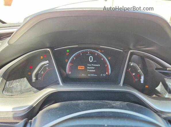 2HGFC2F82KH581298 2019 HONDA CIVIC White Instrument cluster view