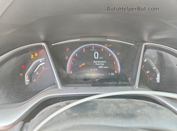 2HGFC2F82KH593127 2019 HONDA CIVIC Red Instrument cluster view