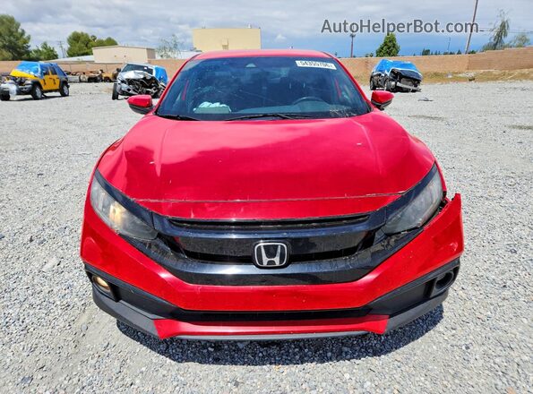 2HGFC2F82KH593127 2019 HONDA CIVIC Red Front view