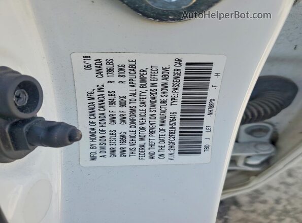 2HGFC2F83JH576416 2018 HONDA CIVIC White Շարժիչի բաժամունքի տեսք