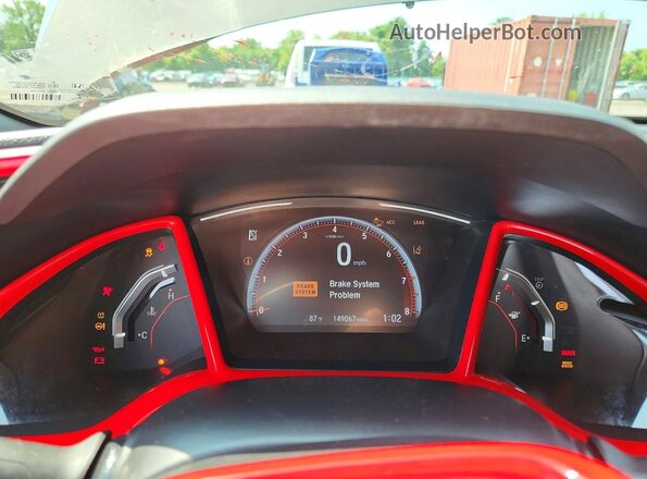2HGFC2F83KH593444 2019 HONDA CIVIC Красный Вид щитка приборов