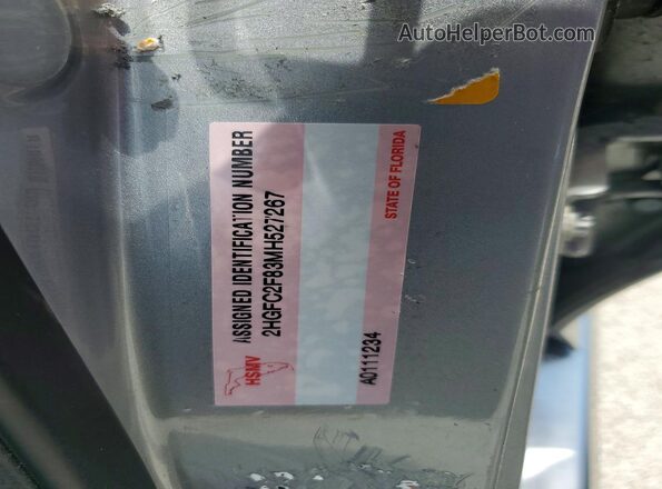 2HGFC2F83MH527267 2021 HONDA CIVIC Silver Շարժիչի բաժամունքի տեսք