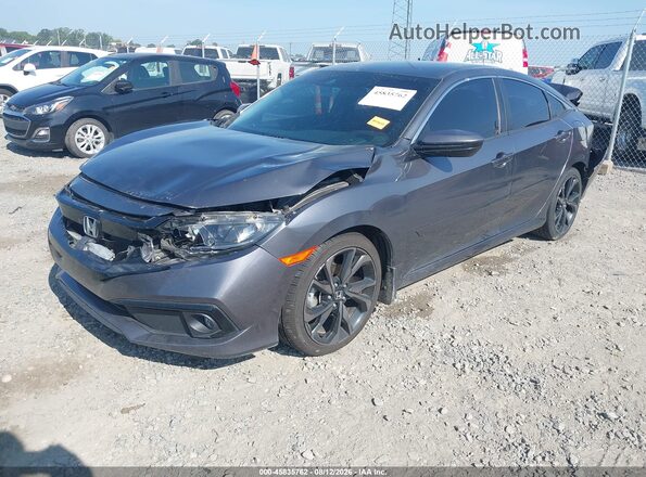 2HGFC2F83MH539497 2021 HONDA CIVIC Серый Передняя левая четверть