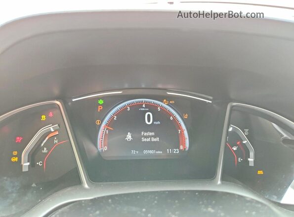 2HGFC2F84KH516596 2019 HONDA CIVIC Red Instrument cluster view