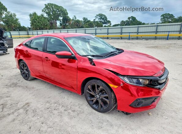 2HGFC2F84KH524617 2019 HONDA CIVIC Красный Передняя правая четверть