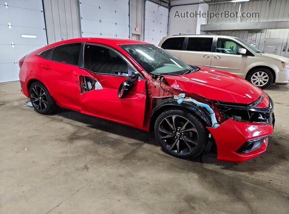 2HGFC2F84KH535116 2019 HONDA CIVIC Red წინა მარჯვენა