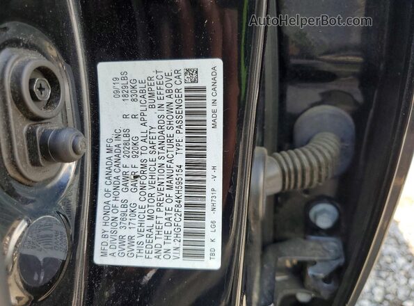 2HGFC2F84KH595154 2019 HONDA CIVIC Черный Вид подкапотного пространства