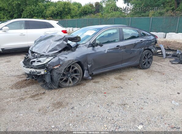 2HGFC2F84KH601714 2019 HONDA CIVIC Gray წინა მარცხენა ხედი სამი მეოთხედიდან