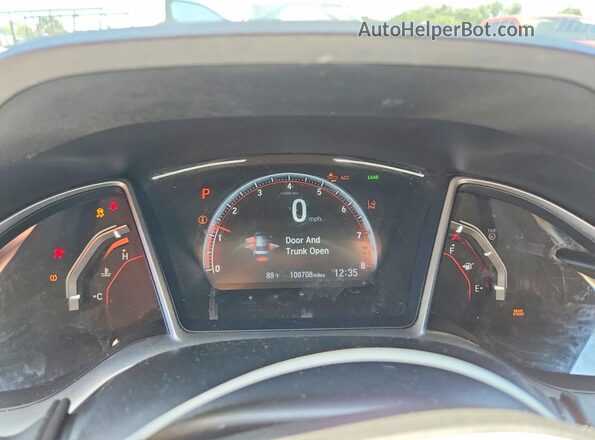 2HGFC2F86KH545579 2019 HONDA CIVIC Red Вид щитка приладів