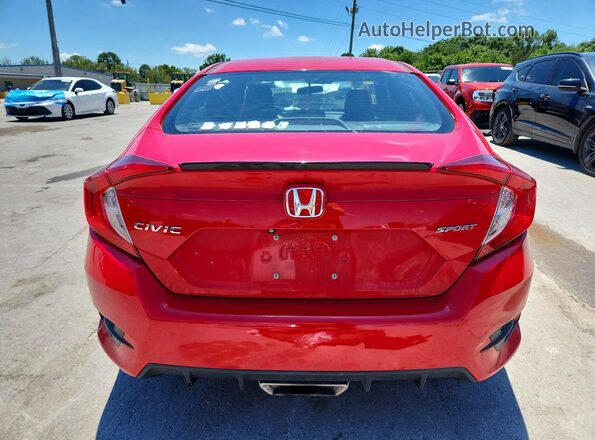 2HGFC2F86KH545579 2019 HONDA CIVIC Red Вид ззаду