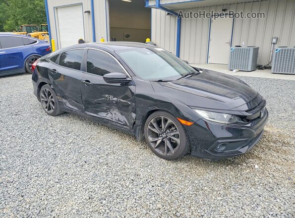 2HGFC2F86KH566948 2019 HONDA CIVIC Черный Передняя правая четверть