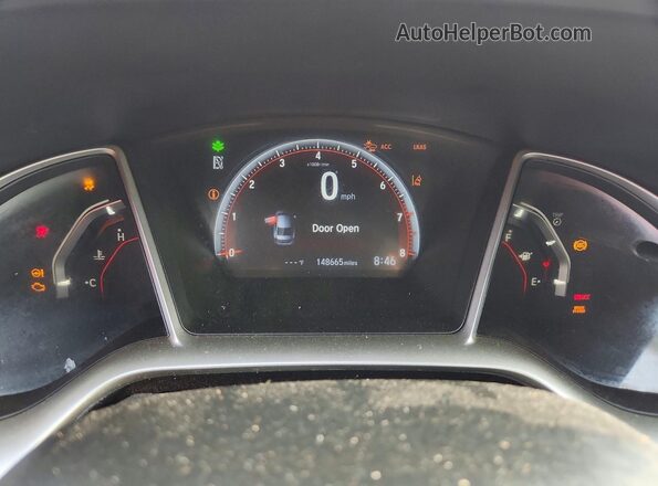 2HGFC2F86KH601049 2019 HONDA CIVIC Black Вид щитка приладів