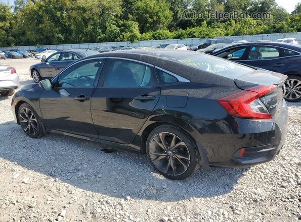 2HGFC2F86LH522143 2020 HONDA CIVIC Black Trasero izquierdo