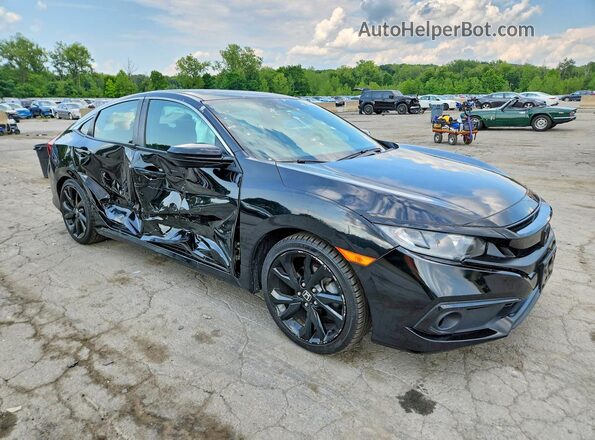 2HGFC2F86LH587784 2020 HONDA CIVIC Black Передня права чверть