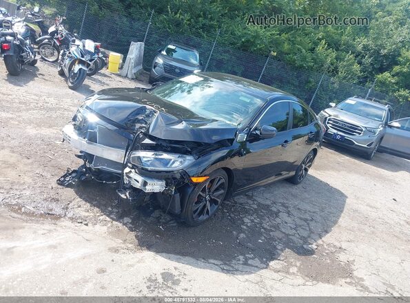 2HGFC2F87KH595035 2019 HONDA CIVIC Black Առջևի ձախ երեք քառորդ տեսարան