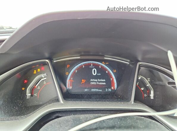 2HGFC2F87LH597255 2020 HONDA CIVIC White Вид щитка приладів
