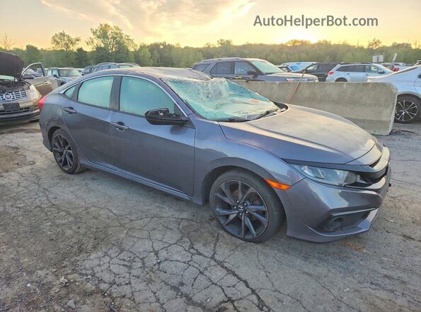 2HGFC2F88KH502832 2019 HONDA CIVIC Gray Передня права чверть