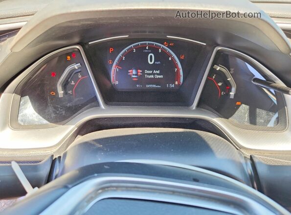 2HGFC2F88KH540559 2019 HONDA CIVIC Gray Вид щитка приладів