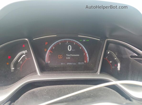 2HGFC2F88KH589681 2019 HONDA CIVIC Черный Вид щитка приборов