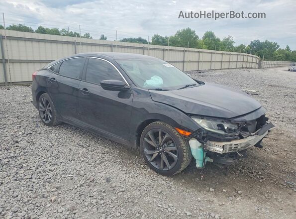 2HGFC2F88KH589681 2019 HONDA CIVIC Черный Передняя правая четверть