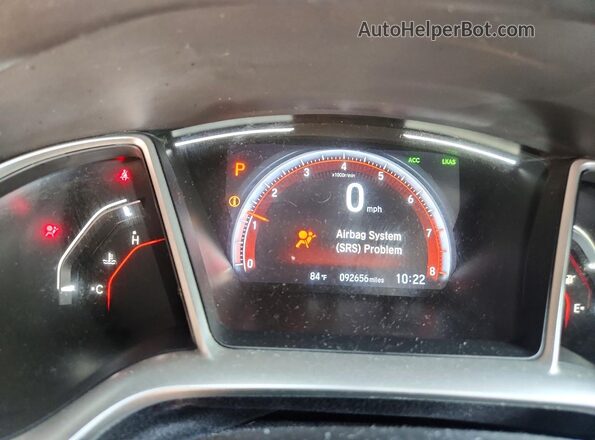 2HGFC2F88KH604504 2019 HONDA CIVIC Black Widok zestawu wskaźników