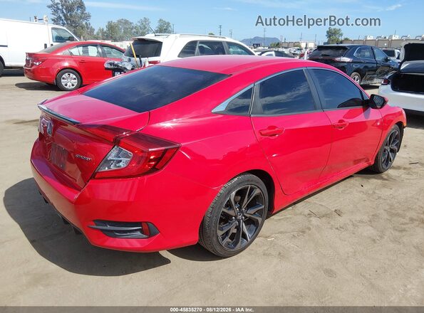 2HGFC2F88LH522385 2020 HONDA CIVIC Red უკანა მარჯვენა