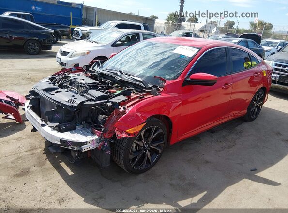2HGFC2F88LH522385 2020 HONDA CIVIC Red წინა მარცხენა ხედი სამი მეოთხედიდან