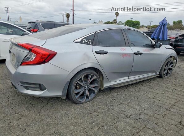 2HGFC2F88LH525593 2020 HONDA CIVIC Silver Trasero derecho