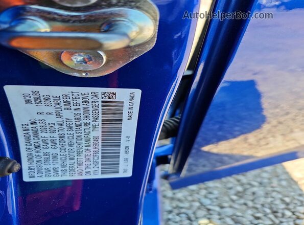 2HGFC2F88LH593490 2020 HONDA CIVIC Blue Շարժիչի բաժամունքի տեսք