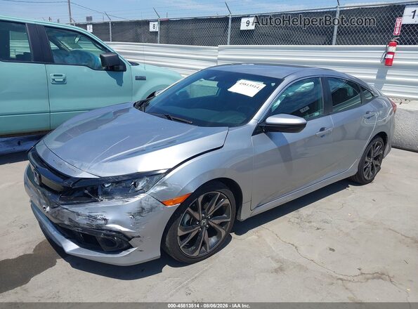 2HGFC2F88MH521142 2021 HONDA CIVIC Silver Առջևի ձախ երեք քառորդ տեսարան